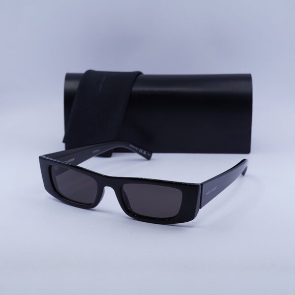 Saint Laurent SL553 001 Rectangle Sunglasses - Black - Picture 2 of 11